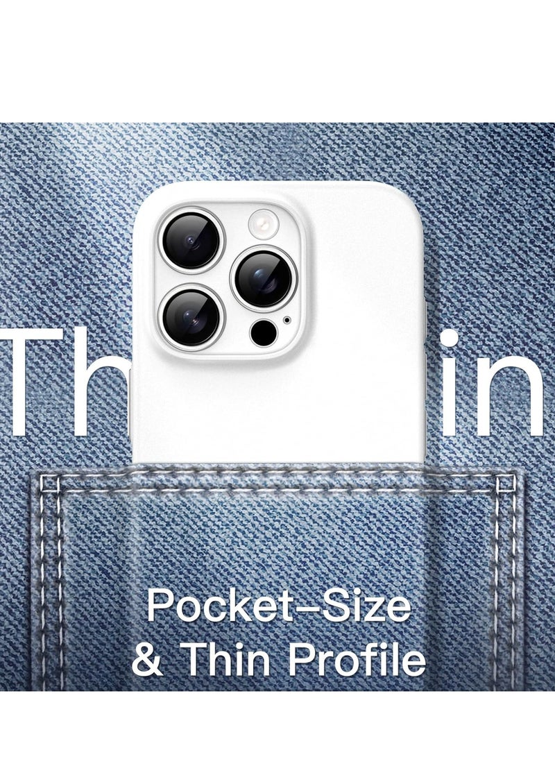 ELTRAZONE Ultra-Slim 0.35mm iPhone 16 Pro Max Case (6.9 Inch) – Lightweight Matte Finish, Full Camera Lens Protection, Minimalist Hard Cover (White Titanium) - Image 5