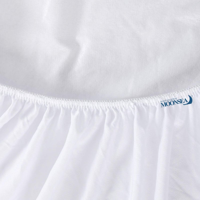 Moonsea Moonsea Waterproof Mattress Protector Mattress Cover  Smooth Top Mattress Protector for Kids  Breathable Skin Friendly and Noiseless Fitted Sheet RV Short King Size Viscose Made from Bamboo Terry - Image 4