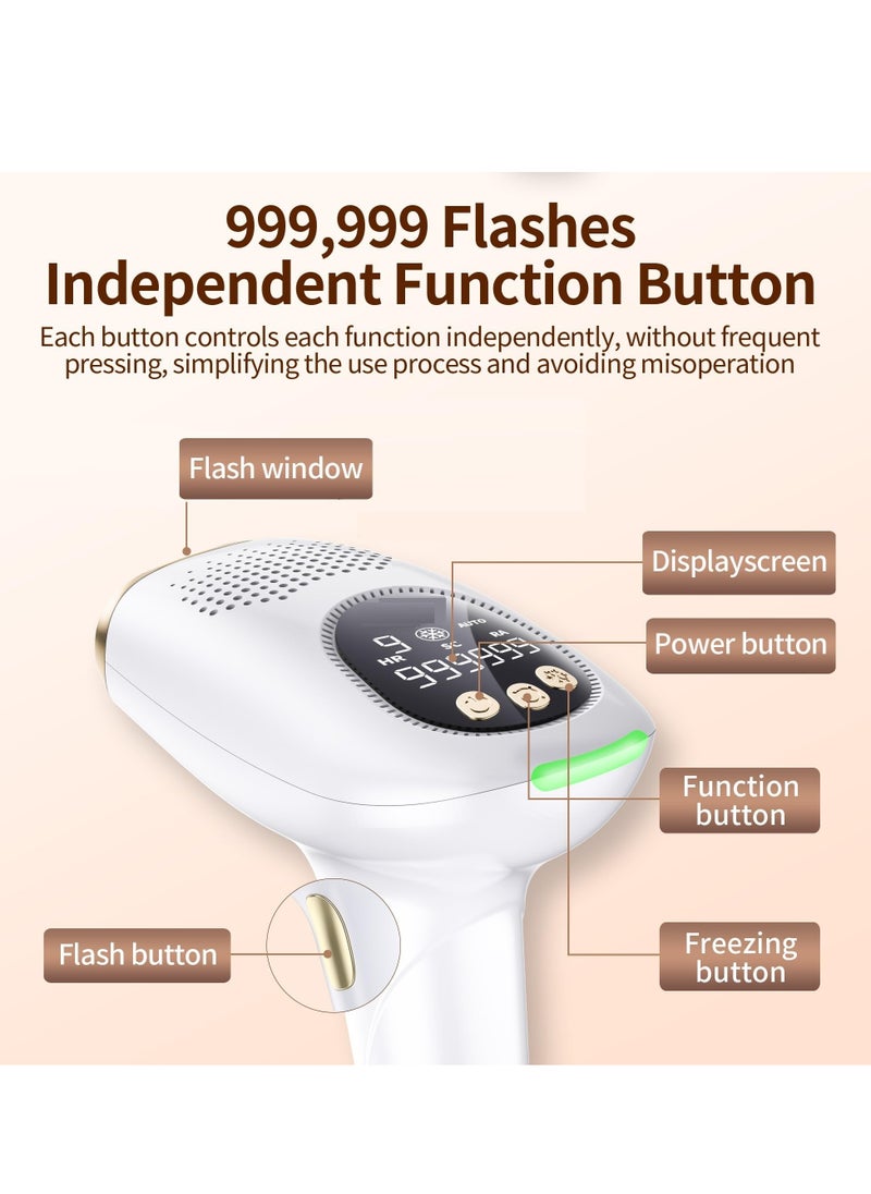 PENG GENERAL Laser Hair Removal, Hair Removal Device with Ice-Cooling Painless Care Function for Women and Man, IPL Hair Remover 999,999 Flashes for Facial Armpits Legs Arms Bikini Line  - Image 3