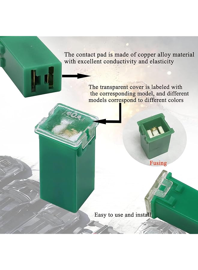 KASTWAVE 30Pcs Automotive Tall/Standard And Low Profile Box Shaped Fuses Assortment Kit, Car Fuse Assortment Kit (20A, 30A, 40A, 50A, 60A), Suitable For Chevrolet, Ford, Nissan Pickup Suv And Other Car Fuses - Image 2