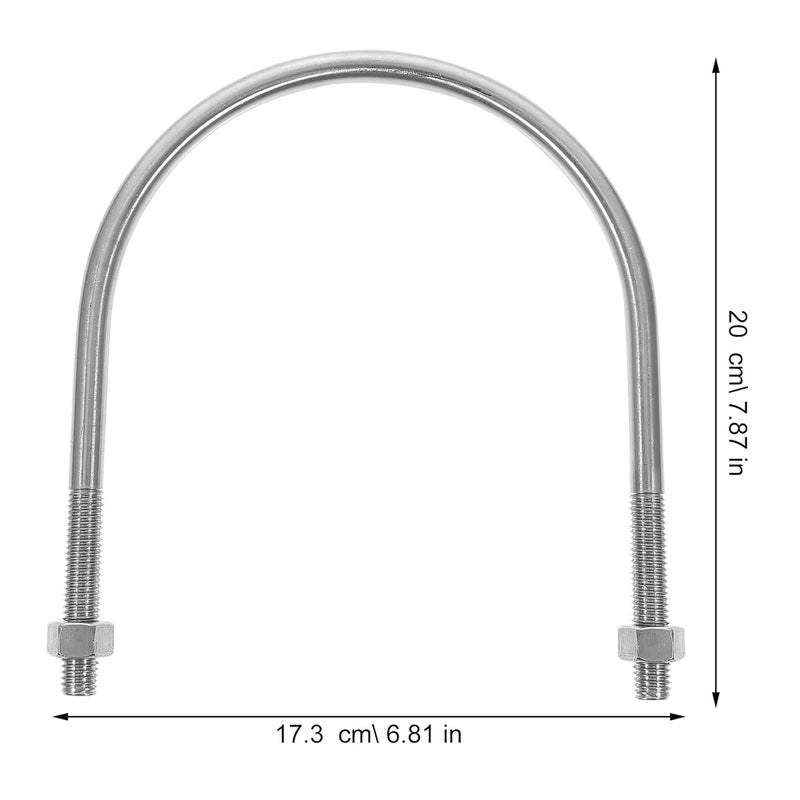 jojofuny Stainless Steel 304 Round Bend U-Bolt with Nuts 12mm X 159mm, Heavy Duty U-Shaped Tube Clamp Fastener for Boat Trailer Axles and Industrial Applications - Image 2