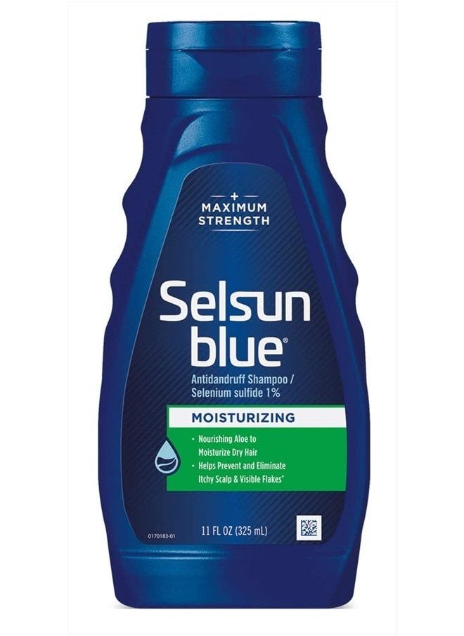 Selsun blue Pack 6 Moisturizing Dandruff Shampoo with Aloe, Dry Scalp & Hair, 11 Ounce  - Image 1