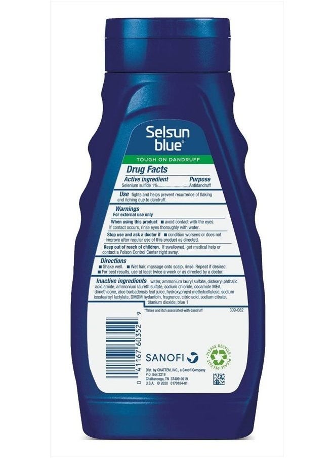 Selsun blue Pack 6 Moisturizing Dandruff Shampoo with Aloe, Dry Scalp & Hair, 11 Ounce  - Image 4