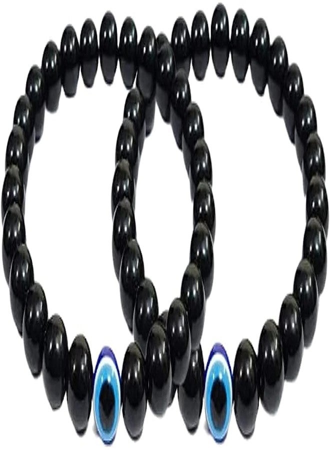 BEAUTIVIA Bracelets Multi Layer Stone Beads Evil Eye Nazar Couple-Combo Matching Best Friend Relationship Couple Bracelet 2 Pcs - Image 1