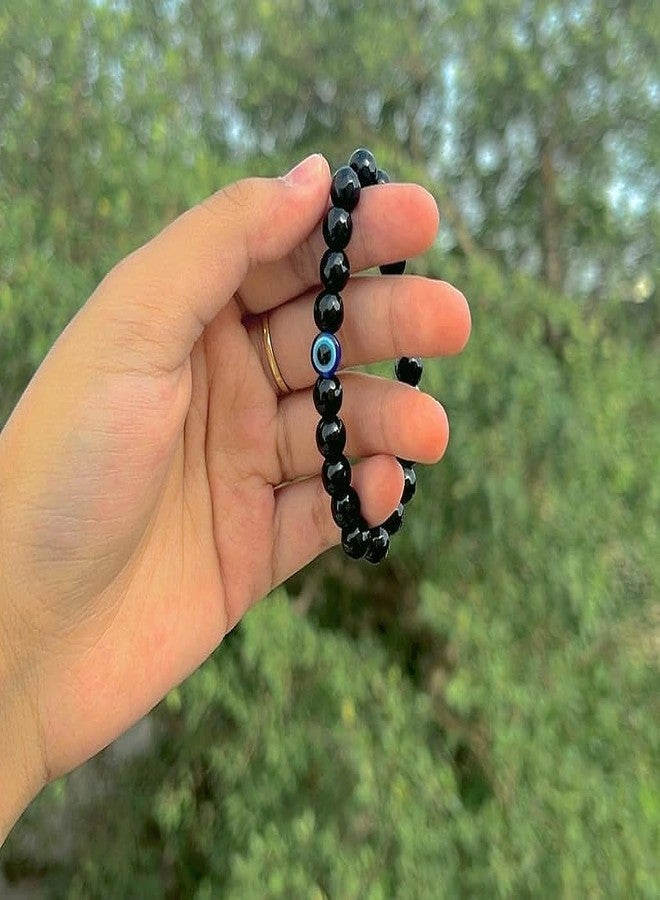 BEAUTIVIA Bracelets Multi Layer Stone Beads Evil Eye Nazar Couple-Combo Matching Best Friend Relationship Couple Bracelet 2 Pcs - Image 2