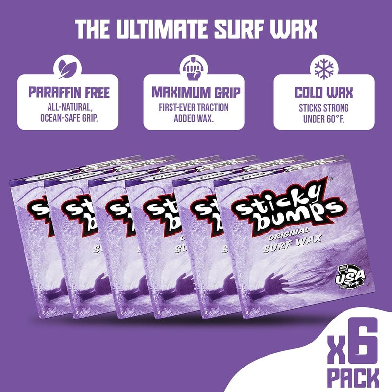 Sticky Bumps Original Surf Wax Cold | Long-Lasting Surfboard Wax | Great Bump Building for Surfing | Non-Toxic, Nature-Safe | for Cold Water Temps 60°F/15°C and Below - Image 3