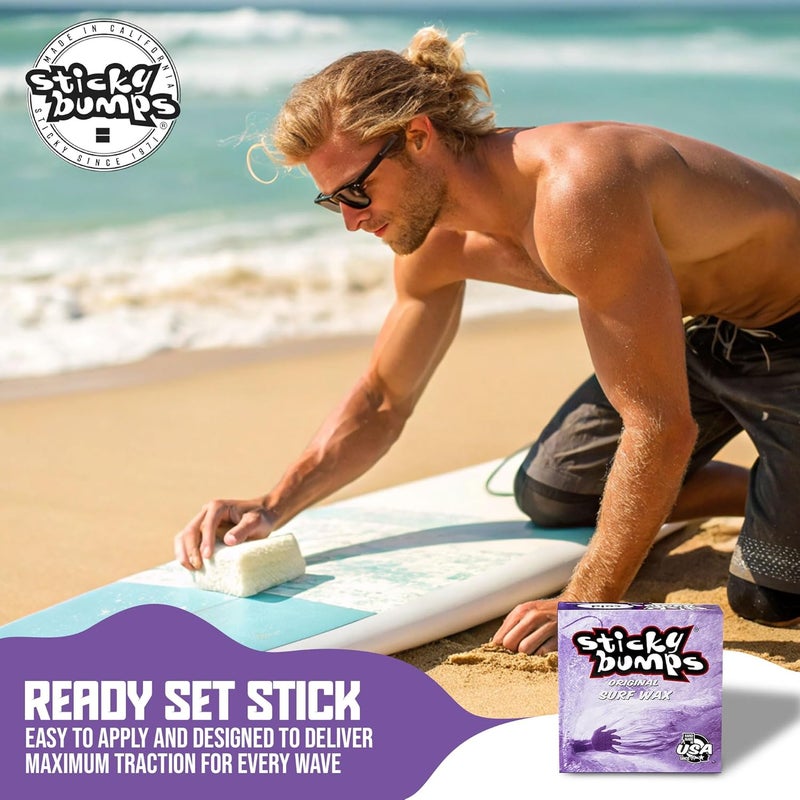 Sticky Bumps Original Surf Wax Cold | Long-Lasting Surfboard Wax | Great Bump Building for Surfing | Non-Toxic, Nature-Safe | for Cold Water Temps 60°F/15°C and Below - Image 2