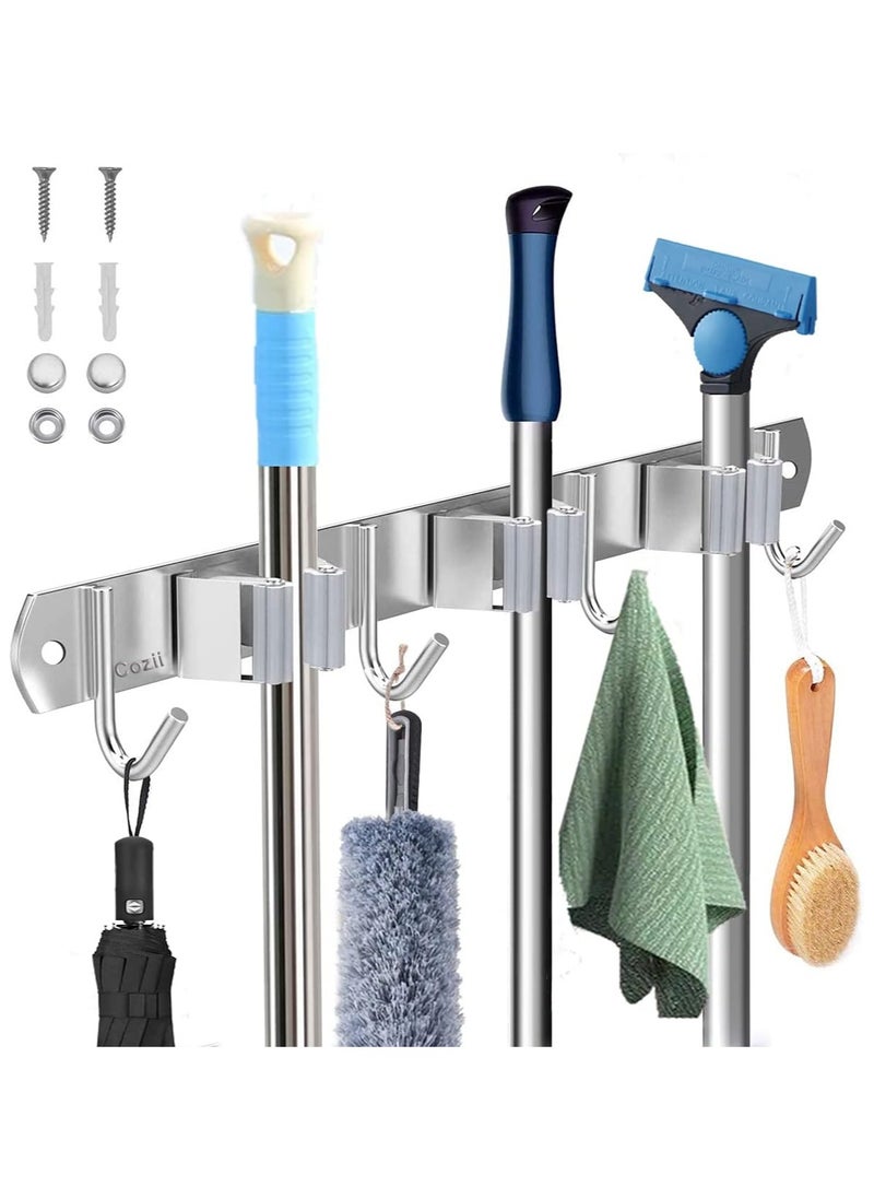 ARNOTEC Broom Holder Wall Mount Garage Organizer Garden Tool Organizer Heavy Duty Holds Up to 30 lbs,Clothes Hook Hanger Rack Storage & Home Organization  - Image 1