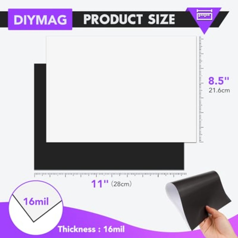 Prtable Magnetic Sheets, 8Pcs Fleible Magnet Sheets Matte Non Adhesive Magnetic Paper for Inkjet Printer Photo DIY Crafts - Image 2