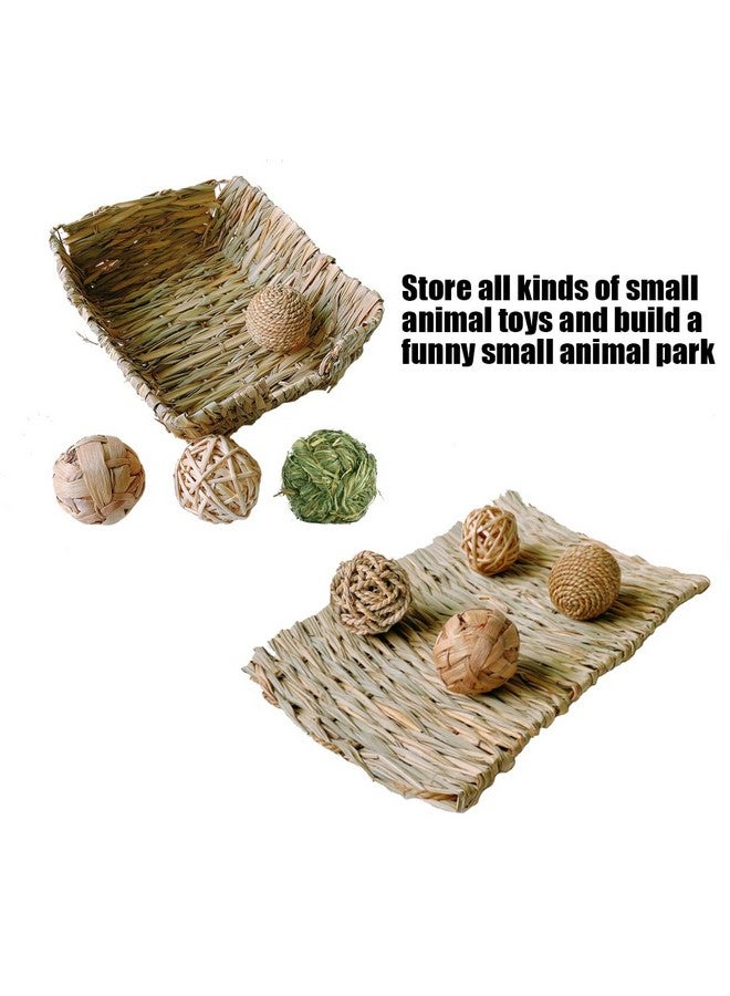هامليدي سرير عشب للأرانب من هاميليدي، كرات مضغ طبيعية مصنوعة يدويًا من القش للأرانب والجربوع والشنشيلة وخنزير غينيا والنمس وغيرها من الحيوانات الصغيرة (7 قطع) - Image 5