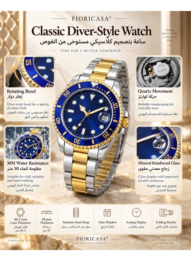 فوريكاسا طقم هدايا رجالي فاخر من FIORICASA مع ساعة وقلم وأزرار أكمام وعلبة هدايا فاخرة وحقيبة هدايا وبطاقة تهنئة - Image 4