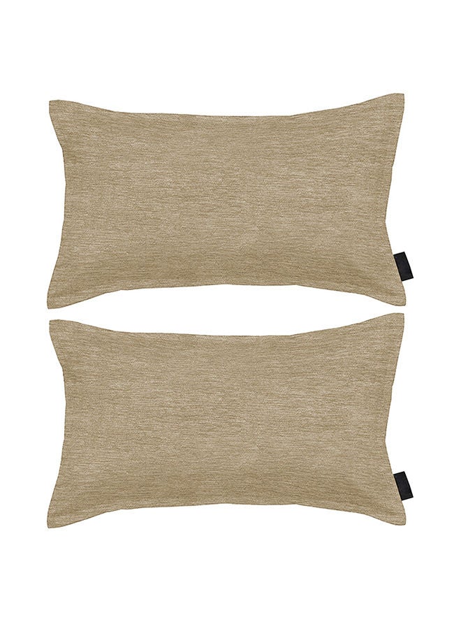 In-House Set of 2 Pieces Rectangular Linen Decorative Cushion with Solid Design and Elegant Colors - Image 2