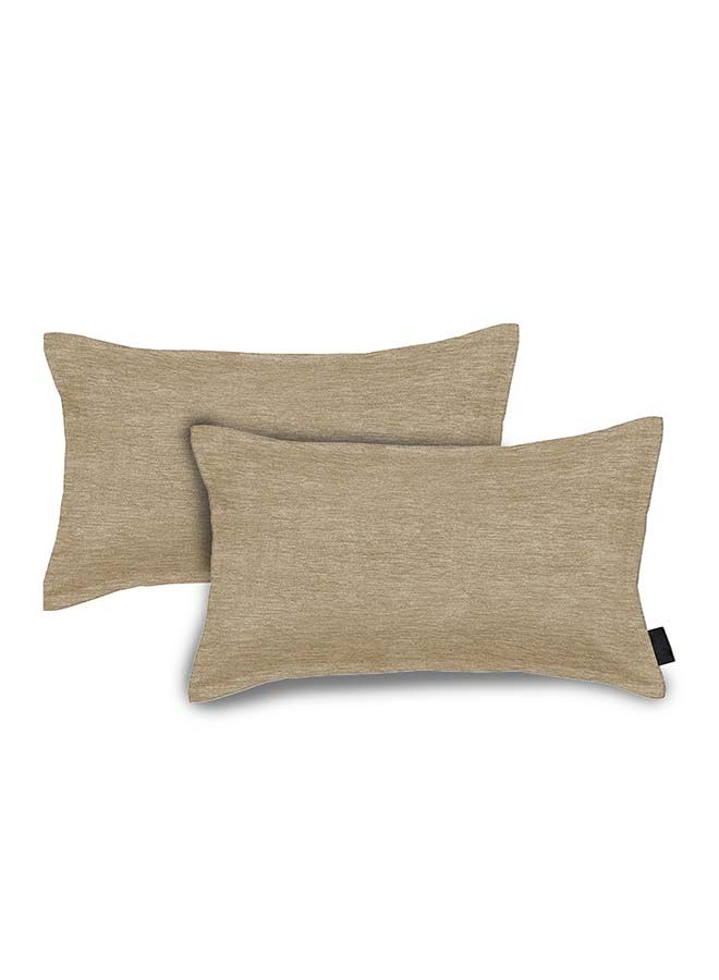 In-House Set of 2 Pieces Rectangular Linen Decorative Cushion with Solid Design and Elegant Colors - Image 3