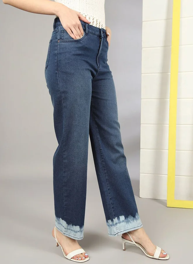 Freehand Freehand Women Blue Wide Leg Faded Jeans