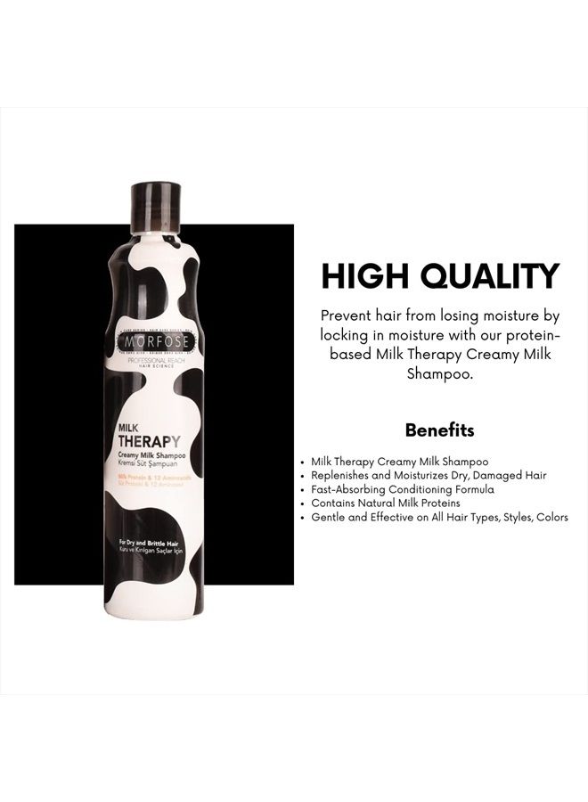 MORFOSE Professional Milk Therapy Creamy Hair Shampoo for Dry, Damaged, or Brittle Strands, 12 Essential Amino Acids and Proteins, Repairs and Protects, fuller, healthier, softer look, Eliminates Dryn - Image 3