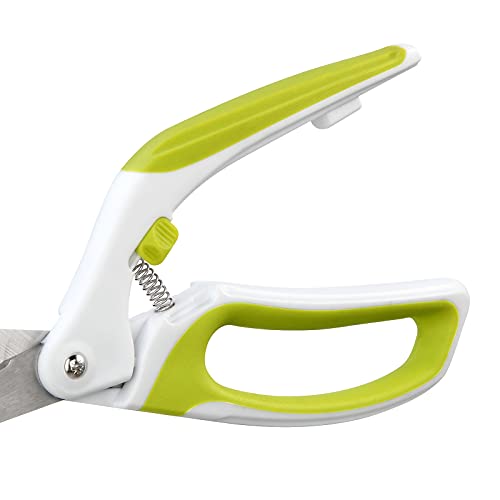 LIVINGO 10" Spring Action Fabric Scissors, Professional Sewing Scissors for Tailor Dressmaker, Spring Loaded Heavy Duty Fabric Shears for Crafting with Comfort Handle, All purpose(Green/White) - Image 4