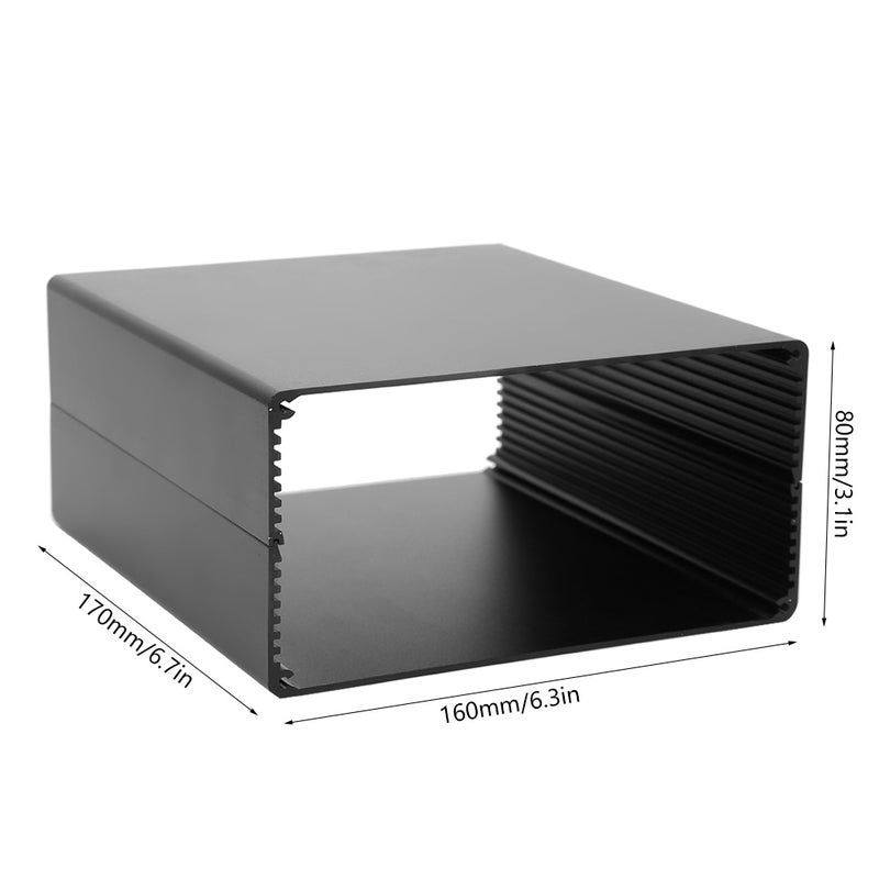 Aluminum Project Box Matte Black DIY PCB Junction Heat Dissipation Casing 80x160x170mm - Image 2