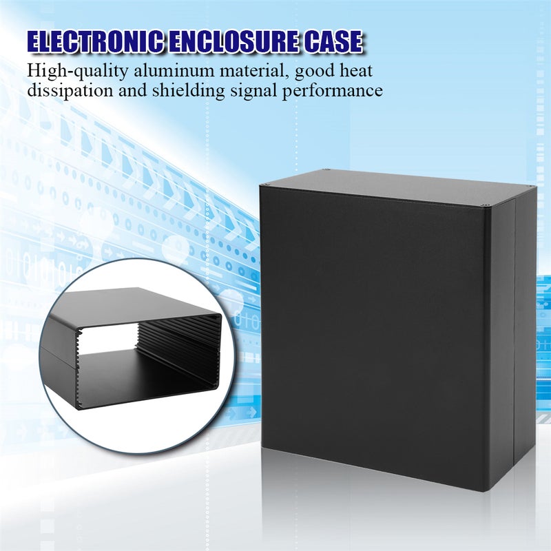 Aluminum Project Box Matte Black DIY PCB Junction Heat Dissipation Casing 80x160x170mm - Image 5