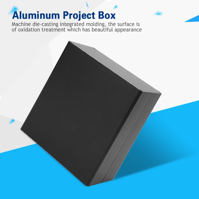 Aluminum Project Box Matte Black DIY PCB Junction Heat Dissipation Casing 80x160x170mm - Image 4
