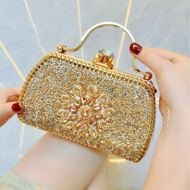 New Sunflower Rhinestone Handbag Cheongsam Bag Women'S Hand Bag Single Shoulder Crossbody Bag Evening Banquet Bag - Image 1