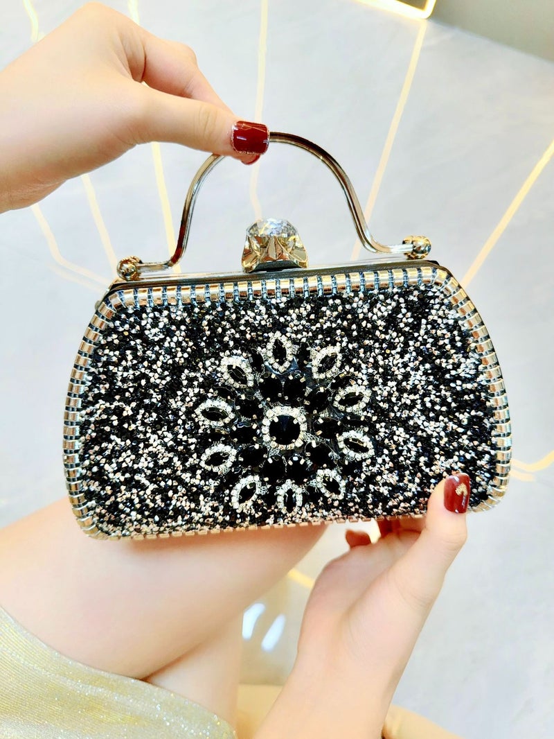 New Sunflower Rhinestone Handbag Cheongsam Bag Women'S Hand Bag Single Shoulder Crossbody Bag Evening Banquet Bag - Image 2