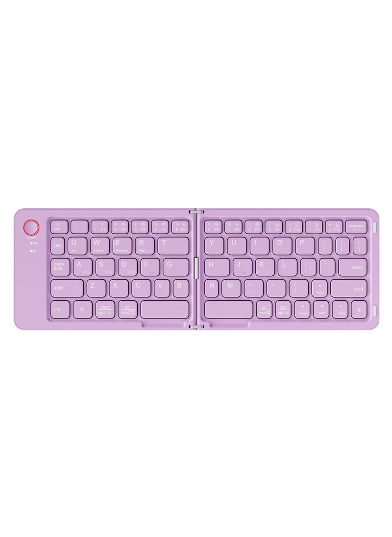 Generic - Portable Foldable Bluetooth Keyboard for Tablets Purple - Image 1