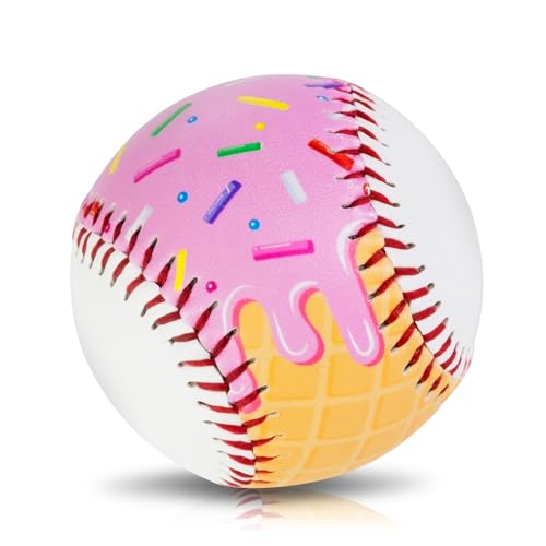 AKAIXI Baseballs PVC 9in Practice Baseball for Training Hitting Unique Lifestyle Decor Ideal Personalized Inspired Gifts for Players Coaches Moms Pink Drip Baseball Set 1 Piece - Image 1
