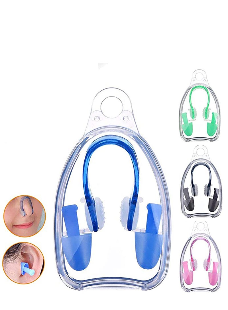 Generic 4 Pack Nose Clips and Earplugs Set for Swimming, Soft Silicone Nose Plugs and Ear Plugs for Swimming, Kids Nose u0026 Ear Protectors Kit ideal for Beginner - Image 1