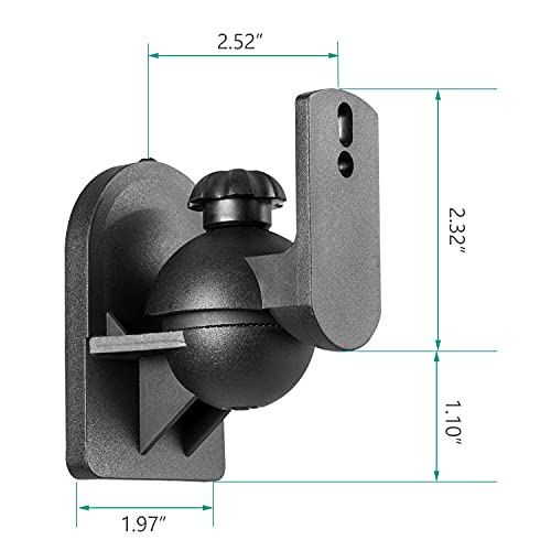WALI Speaker Wall Ceiling Mounts One Pair, Bookshelf Speaker Wall Mount Brackets, Surround Sound Speaker Mounts, Hold up to 7.7 lbs (SWM202), Black - Image 3