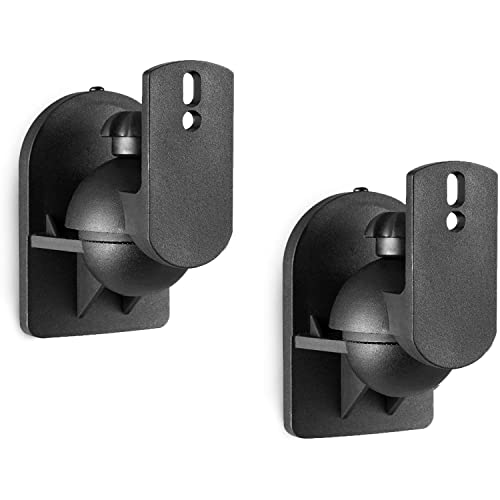 WALI Speaker Wall Ceiling Mounts One Pair, Bookshelf Speaker Wall Mount Brackets, Surround Sound Speaker Mounts, Hold up to 7.7 lbs (SWM202), Black - Image 1