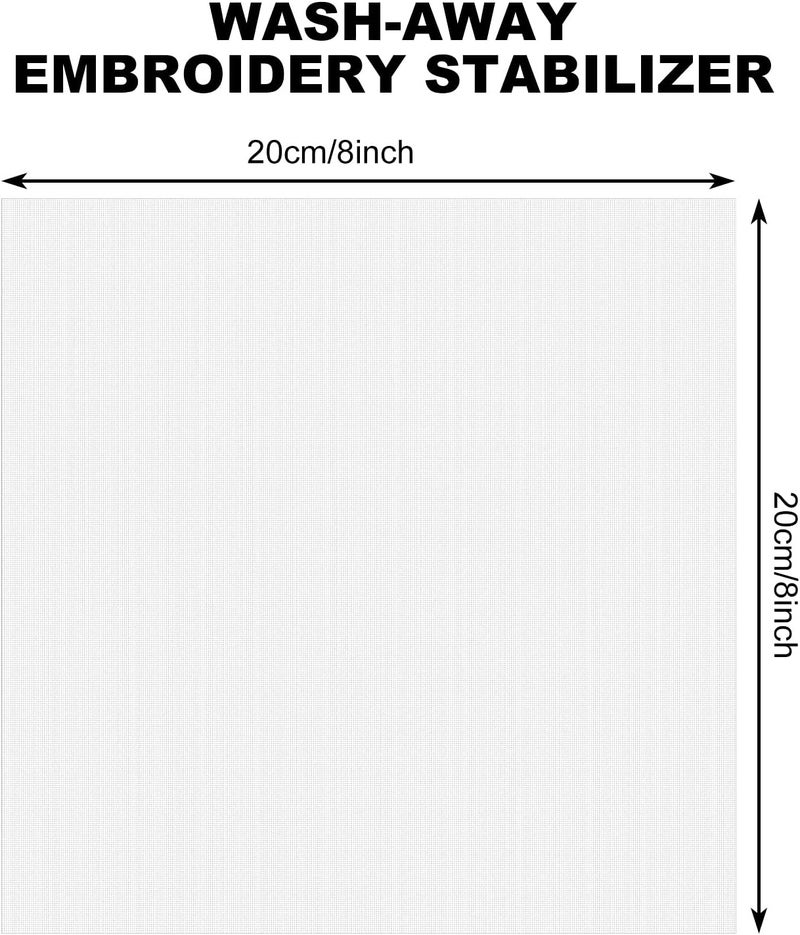 Outus 100 Sheets Wash Away Embroidery Stabilizer Water Soluble Topping Film Transparent Water Soluble Stabilizer for Embroidery and Topping(8 x 8 Inch/ 20 x 20 cm) - Image 2