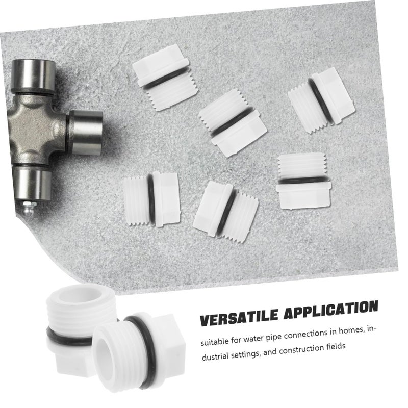 White PPR Male Threaded Pipe End Caps 5pcs High Temperature Resistant Garden Hose Fittings - Image 4