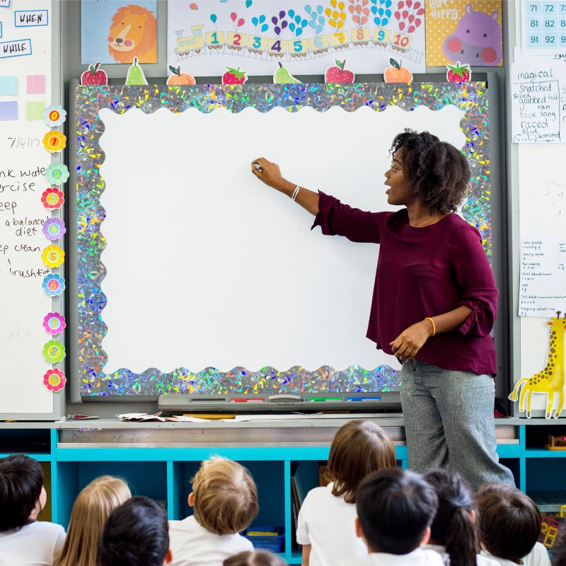STARLIBOO 60 Feet Bulletin Board Borders, Holographic Scalloped Rolled Border Trim for School, Classroom & Offices - Image 3