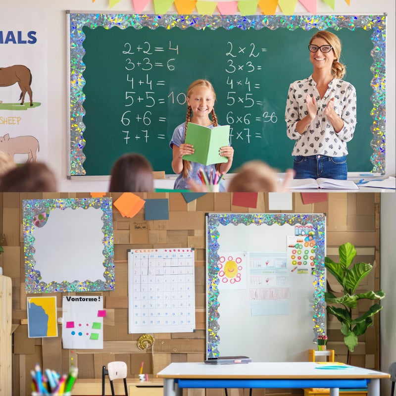 STARLIBOO 60 Feet Bulletin Board Borders, Holographic Scalloped Rolled Border Trim for School, Classroom & Offices - Image 4