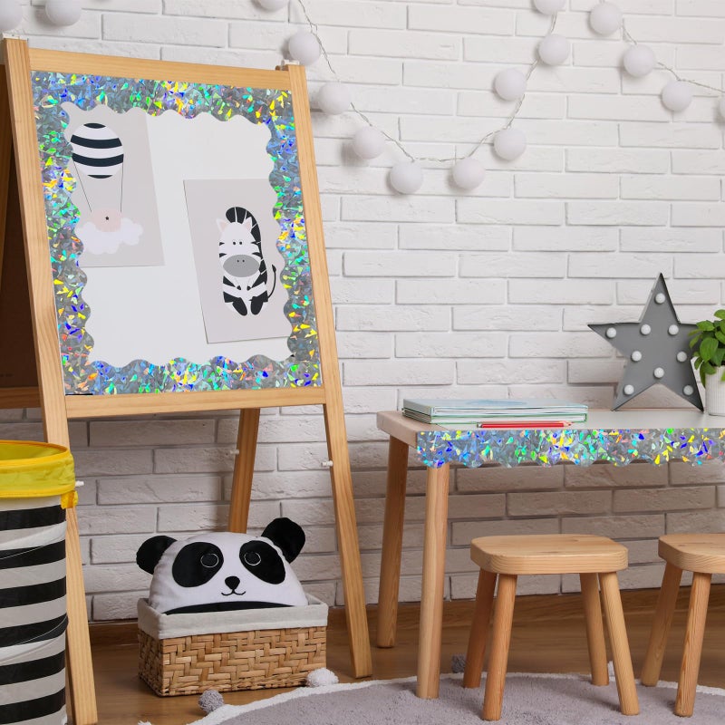 STARLIBOO 60 Feet Bulletin Board Borders, Holographic Scalloped Rolled Border Trim for School, Classroom & Offices - Image 5