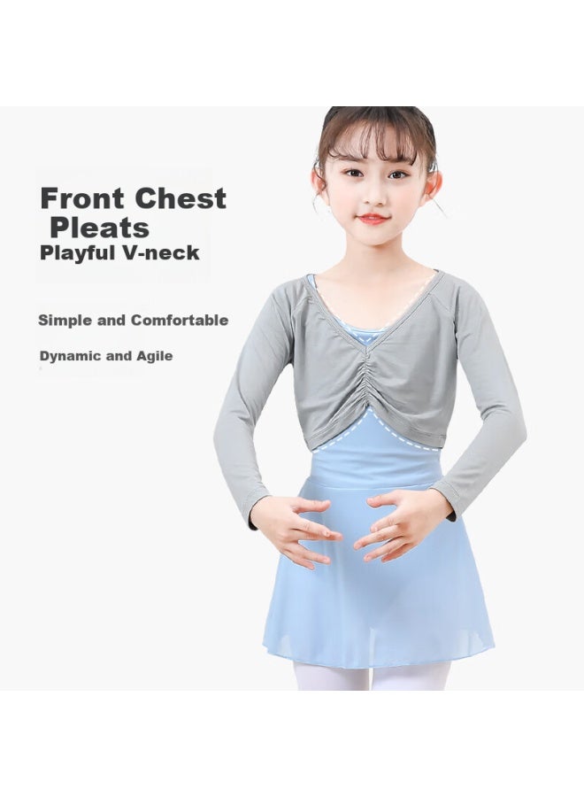 Smart Friends Zhiyou Baner Children's Outer Shawl, Ballet Practice Top, Cover-up, Shoulder Protection, Girls' Dance Thin Vest, Pink - Image 1