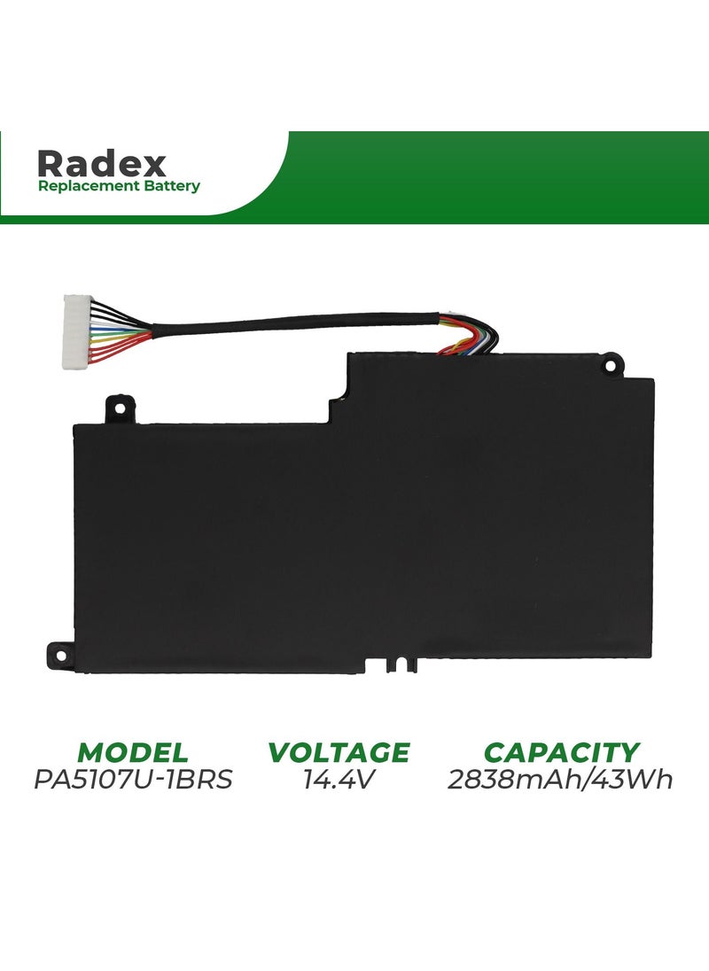 RADEX - PA5107-1BRS High Grade Compatible Laptop Battery for Toshiba Satellite L50 L55D L55T L55-A5284 L55-A5299 L55-A5226 P55-A P55-A5312 P55-A5200 P55T-A5202 P55T-A5116 S55-A5279 S55-A5295 P000573230 - Image 1