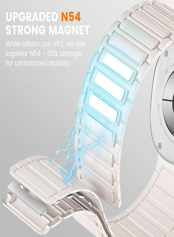 BandRain Magnetic Bands Compatible with Samsung Galaxy Watch 8 Band 40mm 44mm/Galaxy Watch 8 Classic 46mm, Soft Silicone Strong Magnet Sport Strap for Galaxy Watch 8/8 Classic 2025 Women Men - Image 3