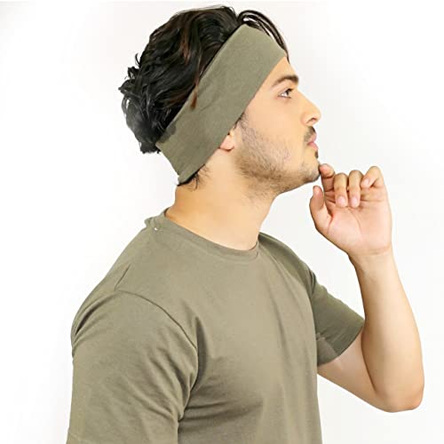 SOUL eTHICS Premium Cotton Gym, Sports, Yoga, Running, Hair, Elastic Headband for Men and Women with Non-Slip Fabric, Freesize (Grey) - Image 2
