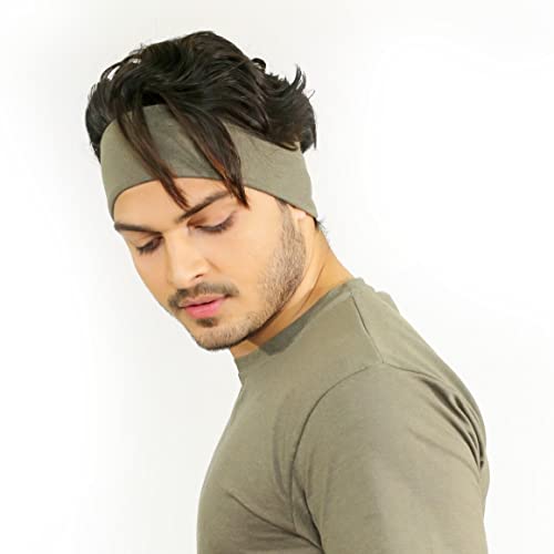 SOUL eTHICS Premium Cotton Gym, Sports, Yoga, Running, Hair, Elastic Headband for Men and Women with Non-Slip Fabric, Freesize (Grey) - Image 1