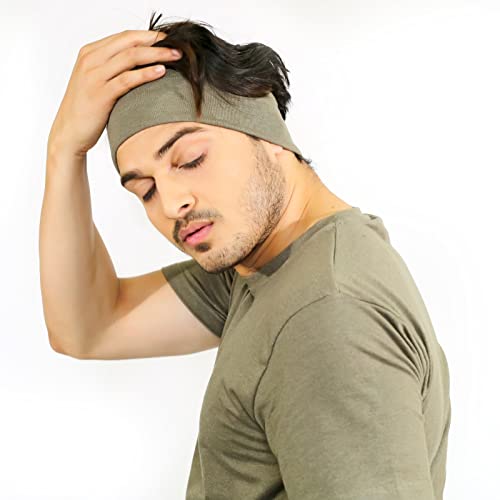 SOUL eTHICS Premium Cotton Gym, Sports, Yoga, Running, Hair, Elastic Headband for Men and Women with Non-Slip Fabric, Freesize (Grey) - Image 5