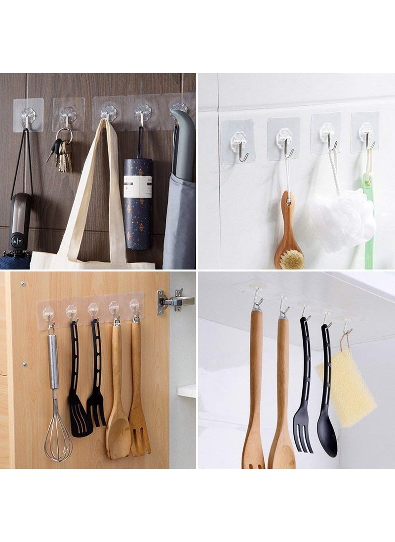 Unberg 10 Pc Plastic Hooks for Wall self Adhesive Hanging Cloths Kitchen Bathroom Holds Upto 1Kg  - Image 4