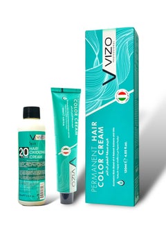 VIZO VIZO Permanent Hair Color Cream No-4.5 MEDIUM BROWN MAHOGANY with 20 vol.100ml Oxidizin 