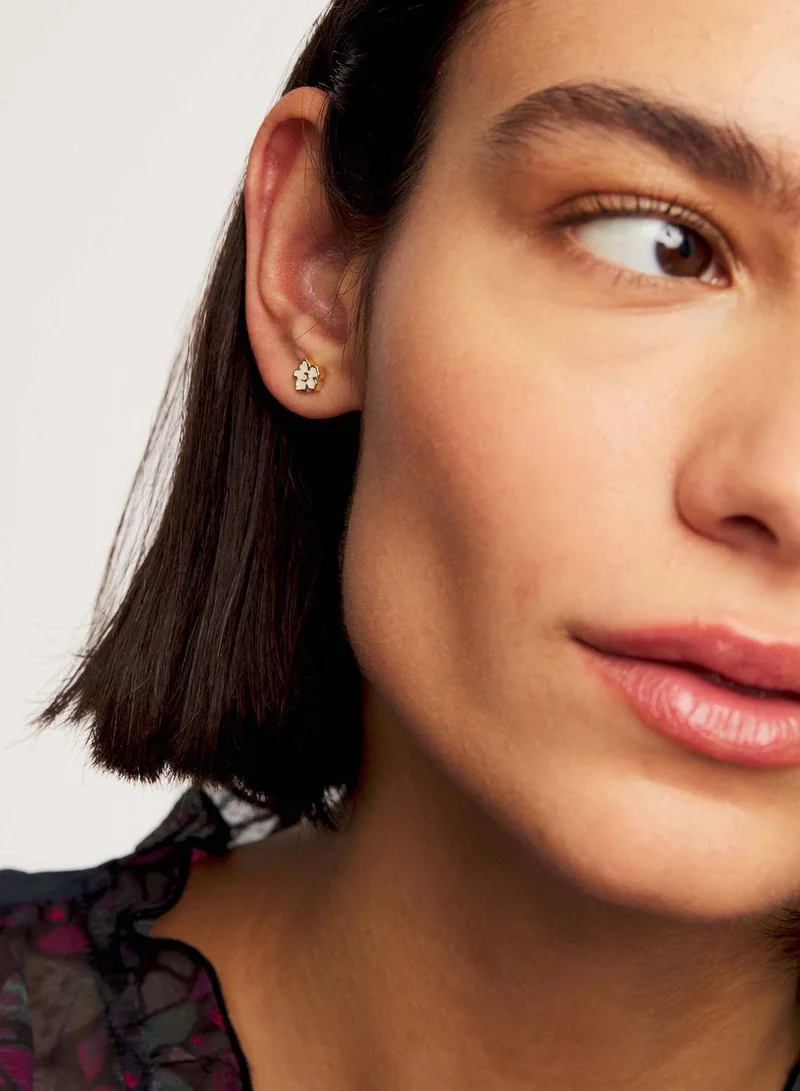 Ted Baker Lenana Magnolia Lillifora Enamel Stud Earrings