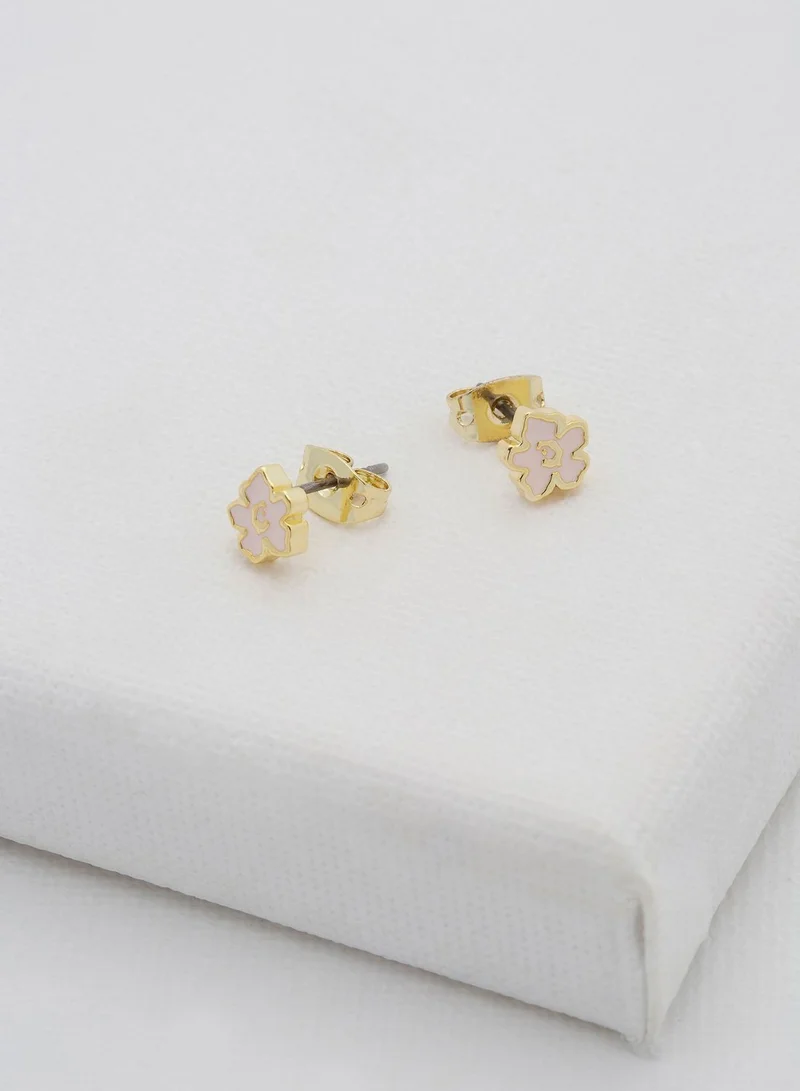 Ted Baker Lenana Magnolia Lillifora Enamel Stud Earrings