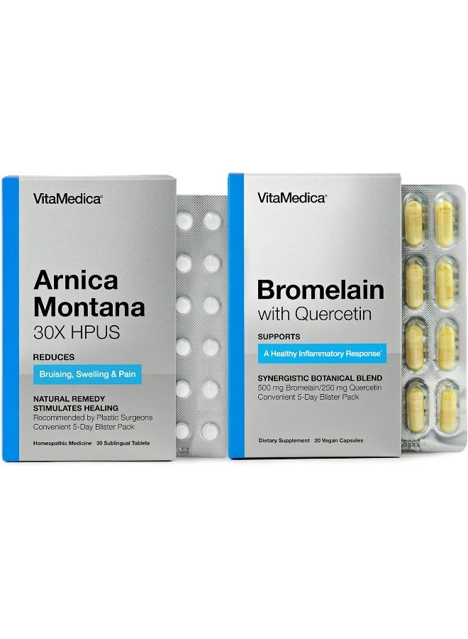 VitaMedica Arnica + Bromelain Blister Pack Bundle, Convenient 5-Day Supply - Image 1