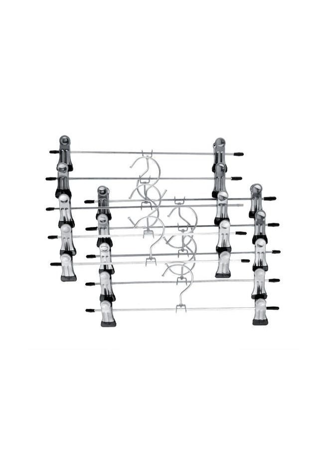 HOMESTAR - 10-Piece Hanger Set, Clothes Hanger Steel Stand Hanger Pants Skirt Clothes Adult Clothing Rotatable Holder Adjustable Non-Slip Clips Hangers - Image 1