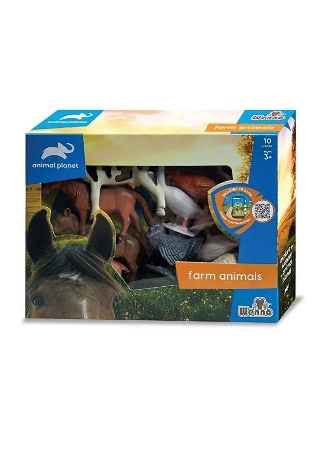 Animal Planet Wenno Animal Planet Farm Animals Figure Playset (10 Pieces)  - Image 1