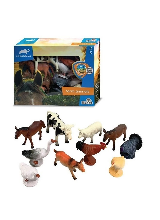 Animal Planet Wenno Animal Planet Farm Animals Figure Playset (10 Pieces)  - Image 2