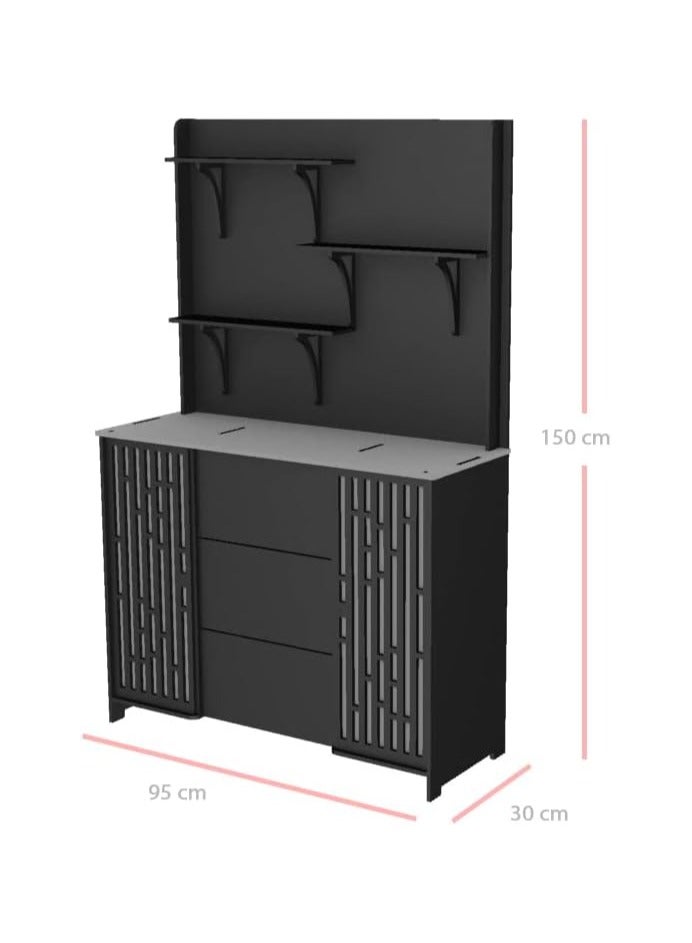 TPGP A large coffee corner made of reinforced plastic for easy movement and installation. It consists of several shelves and a storage space at the bottom that fits with most furniture - Image 2